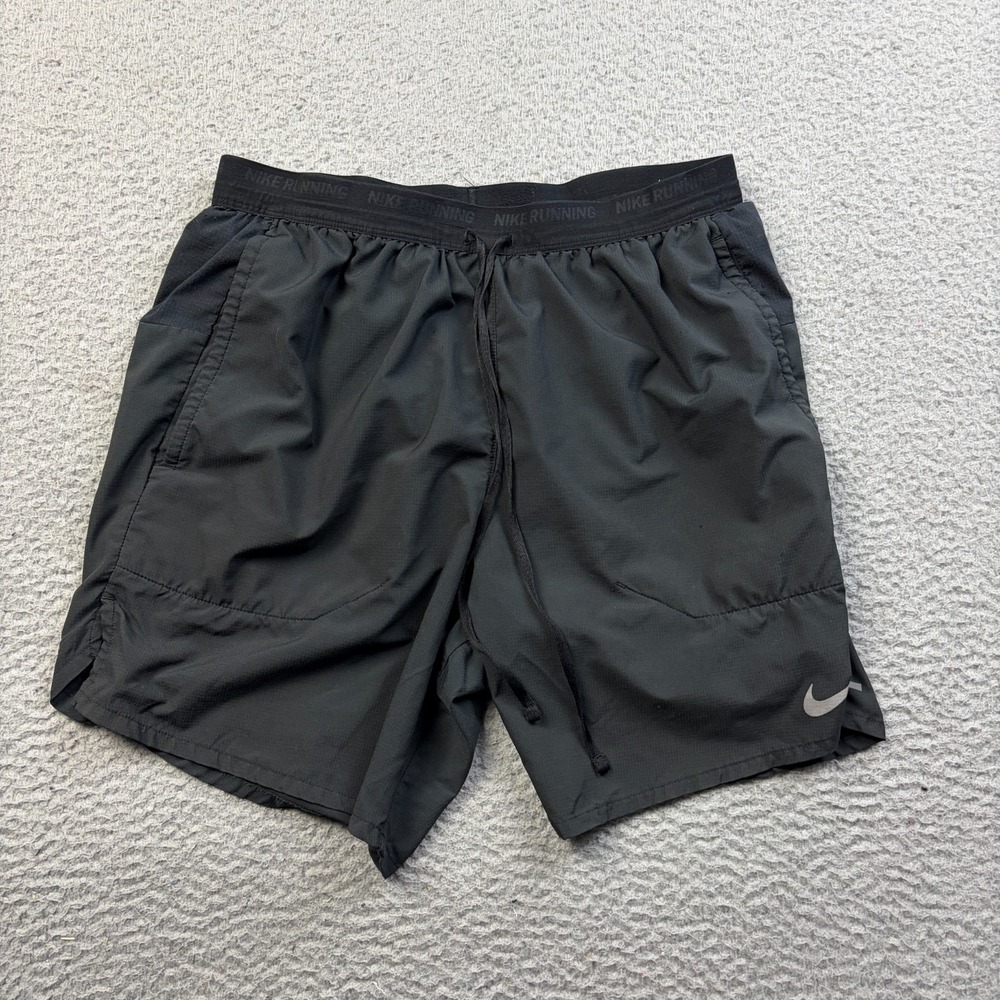 Nike Shorts Mens Dri FIT Stride 7" Brief Lined Running Black Gym Active Medium